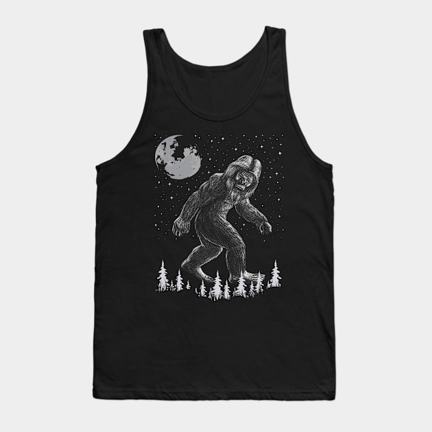 Bigfoot Moon Stars Tank Top by Tesszero